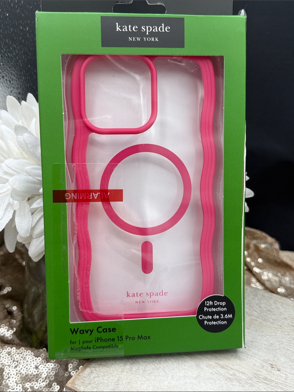 kate spade Pink Wavy iPhone 15 Pro Max Case